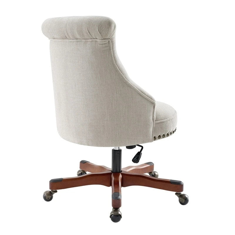 Silla de oficina giratoria natural, individual – Tapizada en tela