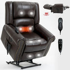 Power Lift Recliner Chair Heat Massage Dual Motor Infinite Position Up to 350 LBS, Heavy Duty Motion Mechanism with USB Ports