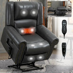 Sillón reclinable elevador eléctrico – Marrón antiguo / Marrón / Negro / Gris – Asiento individual
