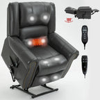 Sillón reclinable elevador eléctrico – Marrón antiguo / Marrón / Negro / Gris – Asiento individual