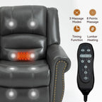 Sillón reclinable elevador eléctrico – Marrón antiguo / Marrón / Negro / Gris – Asiento individual