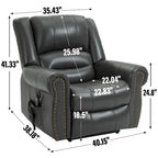 Sillón reclinable elevador eléctrico – Marrón antiguo / Marrón / Negro / Gris – Asiento individual
