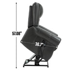 Sillón reclinable elevador eléctrico – Marrón antiguo / Marrón / Negro / Gris – Asiento individual