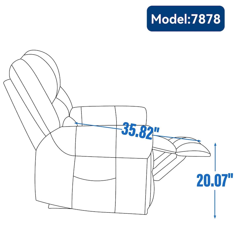 Sillón reclinable elevador eléctrico – Marrón antiguo / Marrón / Negro / Gris – Asiento individual