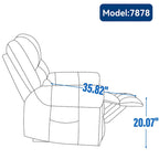 Sillón reclinable elevador eléctrico – Marrón antiguo / Marrón / Negro / Gris – Asiento individual