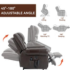 Sillón reclinable elevador eléctrico – Marrón antiguo / Marrón / Negro / Gris – Asiento individual