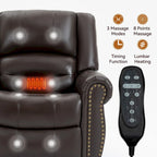 Sillón reclinable elevador eléctrico – Marrón antiguo / Marrón / Negro / Gris – Asiento individual