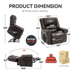 Sillón reclinable elevador eléctrico – Marrón antiguo / Marrón / Negro / Gris – Asiento individual