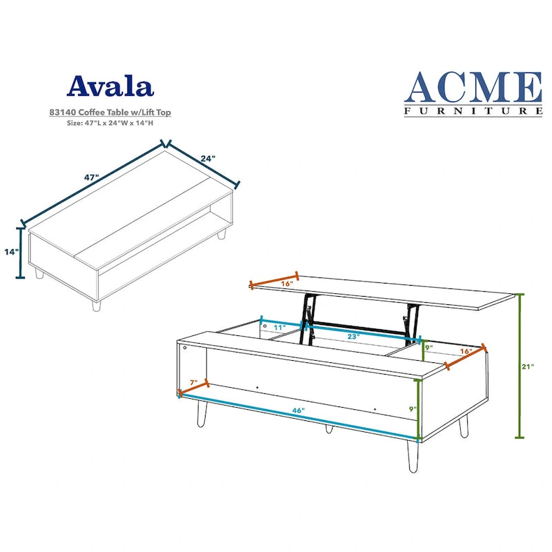 Mesa de centro elevable de madera nogal y negra, tapa de MDF, capacidad para 1 o 2 personas