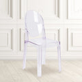 Silla Fantasma de Acrílico Transparente, Respaldo Ovalado, Asiento Individual