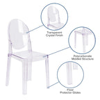 Silla Fantasma de Acrílico Transparente, Respaldo Ovalado, Asiento Individual