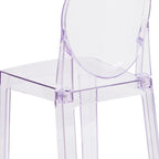 Silla Fantasma de Acrílico Transparente, Respaldo Ovalado, Asiento Individual
