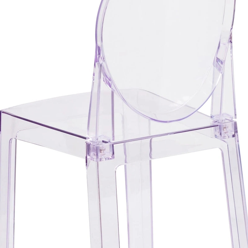 Silla Fantasma de Acrílico Transparente, Respaldo Ovalado, Asiento Individual