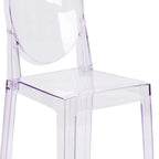 Silla Fantasma de Acrílico Transparente, Respaldo Ovalado, Asiento Individual
