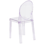 Silla Fantasma de Acrílico Transparente, Respaldo Ovalado, Asiento Individual