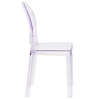 Silla Fantasma de Acrílico Transparente, Respaldo Ovalado, Asiento Individual