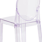 Silla Fantasma de Acrílico Transparente, Respaldo Ovalado, Asiento Individual