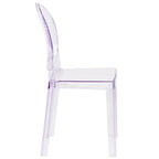 Silla Fantasma de Acrílico Transparente, Respaldo Ovalado, Asiento Individual