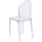 Silla Fantasma de Acrílico Transparente, Respaldo Ovalado, Asiento Individual