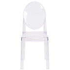 Silla Fantasma de Acrílico Transparente, Respaldo Ovalado, Asiento Individual
