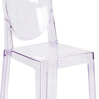 Silla Fantasma de Acrílico Transparente, Respaldo Ovalado, Asiento Individual