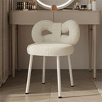 Silla de tocador con respaldo de mariposa blanca, asiento individual