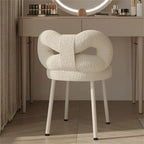Silla de tocador con respaldo de mariposa blanca, asiento individual