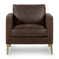 Sillón de cuero — Cuero italiano de plena flor, patas de nogal | Piedra Marrón / Negro Ónix / Tan Coñac / Marrón Chocolate | 1 Plaza