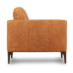 Sillón de cuero — Cuero italiano de plena flor, patas de nogal | Piedra Marrón / Negro Ónix / Tan Coñac / Marrón Chocolate | 1 Plaza