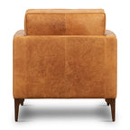 Sillón de cuero — Cuero italiano de plena flor, patas de nogal | Piedra Marrón / Negro Ónix / Tan Coñac / Marrón Chocolate | 1 Plaza