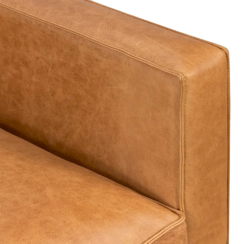 Sillón de cuero — Cuero italiano de plena flor, patas de nogal | Piedra Marrón / Negro Ónix / Tan Coñac / Marrón Chocolate | 1 Plaza