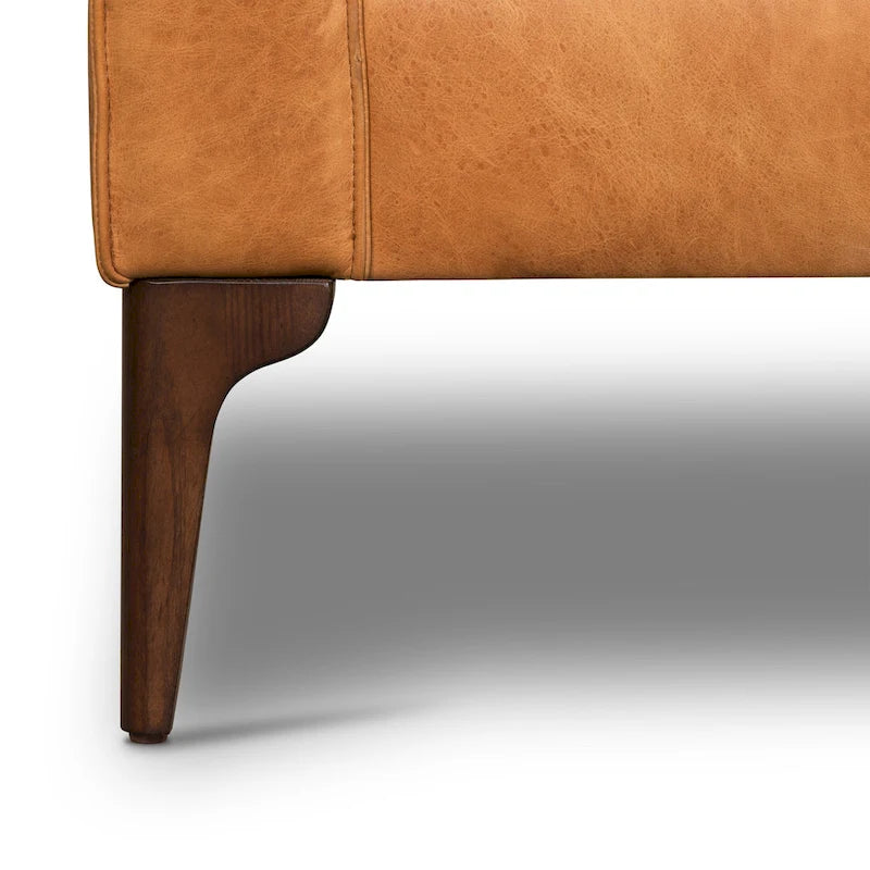 Sillón de cuero — Cuero italiano de plena flor, patas de nogal | Piedra Marrón / Negro Ónix / Tan Coñac / Marrón Chocolate | 1 Plaza