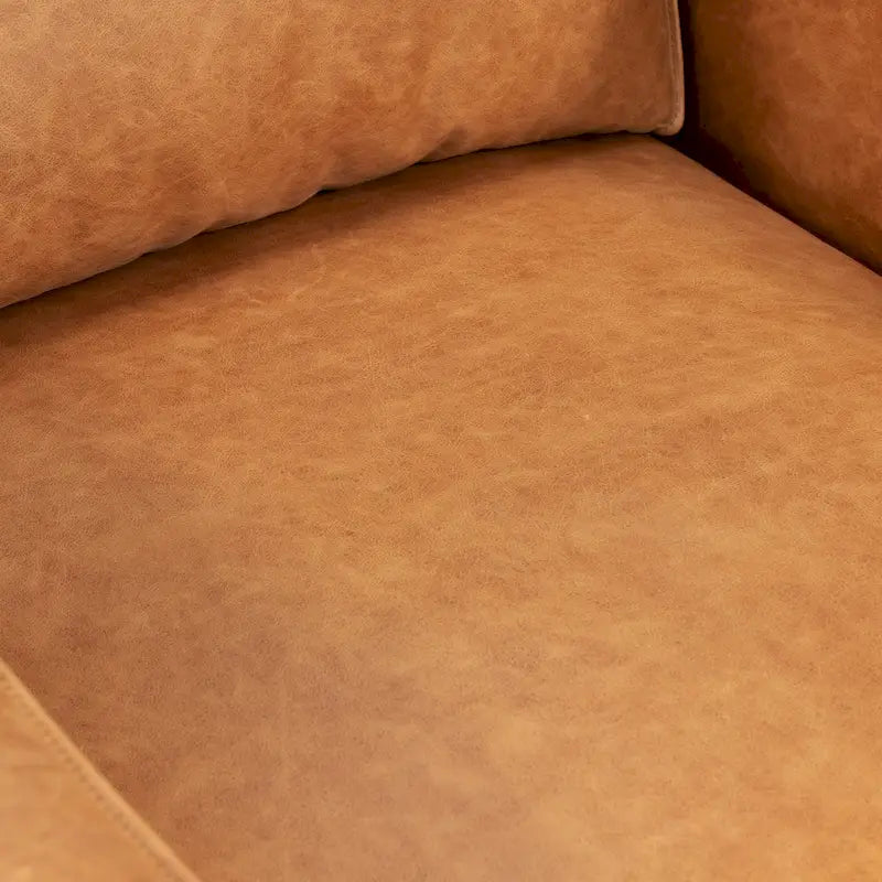 Sillón de cuero — Cuero italiano de plena flor, patas de nogal | Piedra Marrón / Negro Ónix / Tan Coñac / Marrón Chocolate | 1 Plaza