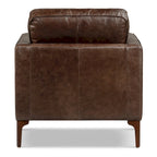 Sillón de cuero — Cuero italiano de plena flor, patas de nogal | Piedra Marrón / Negro Ónix / Tan Coñac / Marrón Chocolate | 1 Plaza