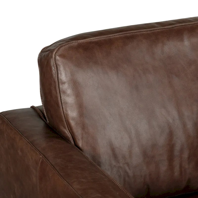 Sillón de cuero — Cuero italiano de plena flor, patas de nogal | Piedra Marrón / Negro Ónix / Tan Coñac / Marrón Chocolate | 1 Plaza