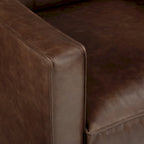 Sillón de cuero — Cuero italiano de plena flor, patas de nogal | Piedra Marrón / Negro Ónix / Tan Coñac / Marrón Chocolate | 1 Plaza