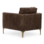 Sillón de cuero — Cuero italiano de plena flor, patas de nogal | Piedra Marrón / Negro Ónix / Tan Coñac / Marrón Chocolate | 1 Plaza