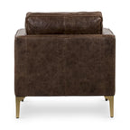 Sillón de cuero — Cuero italiano de plena flor, patas de nogal | Piedra Marrón / Negro Ónix / Tan Coñac / Marrón Chocolate | 1 Plaza