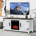 Mueble para TV con chimenea eléctrica rústico de 58" color café, 1 persona, para televisores de hasta 65"