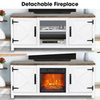Mueble para TV con chimenea eléctrica rústico de 58" color café, 1 persona, para televisores de hasta 65"