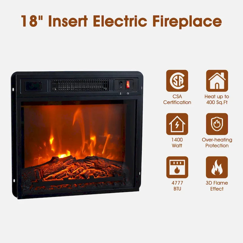 Mueble para TV con chimenea eléctrica rústico de 58" color café, 1 persona, para televisores de hasta 65"