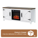 Mueble para TV con chimenea eléctrica rústico de 58" color café, 1 persona, para televisores de hasta 65"