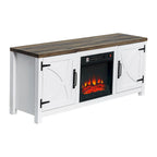 Mueble para TV con chimenea eléctrica rústico de 58" color café, 1 persona, para televisores de hasta 65"