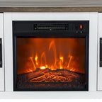 Mueble para TV con chimenea eléctrica rústico de 58" color café, 1 persona, para televisores de hasta 65"