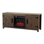 Mueble para TV con chimenea eléctrica rústico de 58" color café, 1 persona, para televisores de hasta 65"