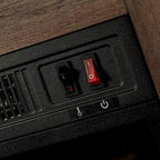 Mueble para TV con chimenea eléctrica rústico de 58" color café, 1 persona, para televisores de hasta 65"