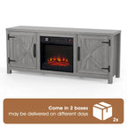 Mueble para TV con chimenea eléctrica rústico de 58" color café, 1 persona, para televisores de hasta 65"
