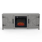Mueble para TV con chimenea eléctrica rústico de 58" color café, 1 persona, para televisores de hasta 65"