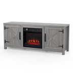 Mueble para TV con chimenea eléctrica rústico de 58" color café, 1 persona, para televisores de hasta 65"