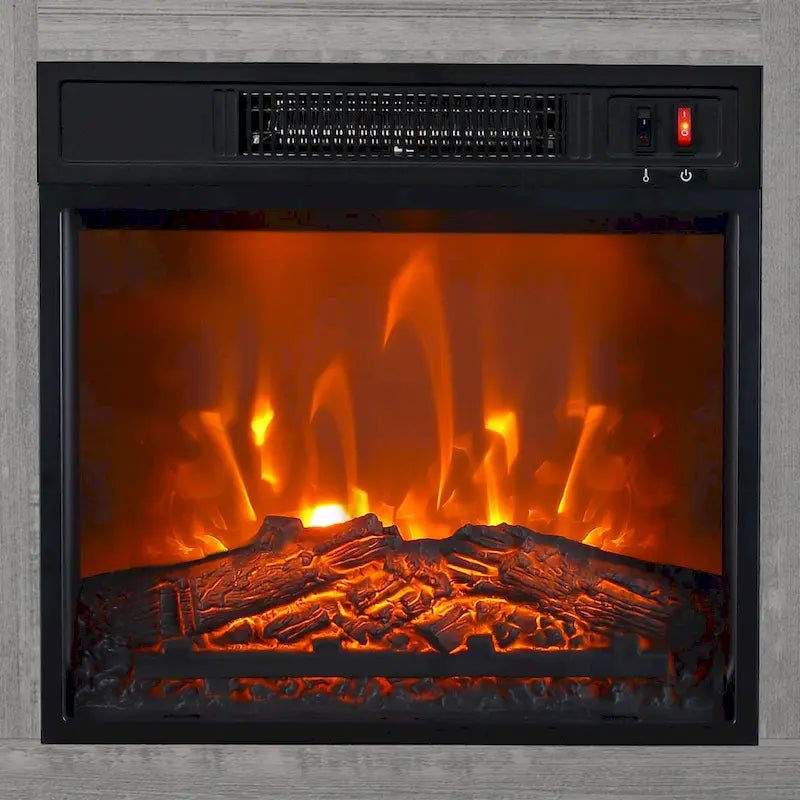 Mueble para TV con chimenea eléctrica rústico de 58" color café, 1 persona, para televisores de hasta 65"